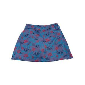 Disney Stitch Womens Skater Swim Skirt Size M Purple Tropical Floral Print